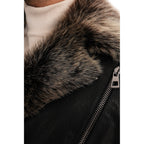 Vinci The Cortina Black Shearling Leather Men Jacket