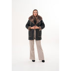 The Avalon Shearling Black Leather Women Jacket