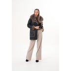 The Avalon Shearling Black Leather Women Jacket