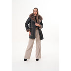 The Avalon Shearling Black Leather Women Jacket