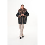 The Avalon Shearling Black Leather Women Jacket