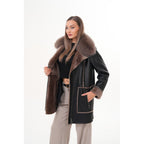 The Avalon Shearling Black Leather Women Jacket