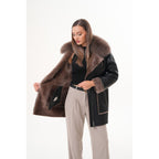 The Avalon Shearling Black Leather Women Jacket