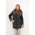 The Avalon Shearling Black Leather Women Jacket