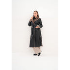 Vinci The Florence Long Shearling Black Leather Women Jacket