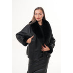 The Estelle Black Shearling Leather Women Jacket