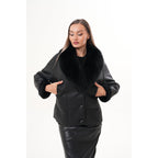 The Estelle Black Shearling Leather Women Jacket