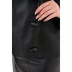 The Estelle Black Shearling Leather Women Jacket