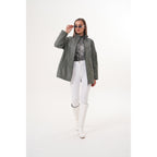 The Sierra Olive Green Leather Women Jacket