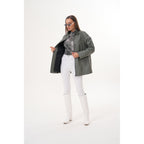 The Sierra Olive Green Leather Women Jacket