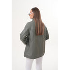 The Sierra Olive Green Leather Women Jacket
