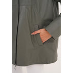 The Sierra Olive Green Leather Women Jacket
