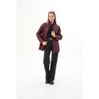 The Sierra Burgundy Leather Women Jacket