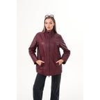 The Sierra Burgundy Leather Women Jacket