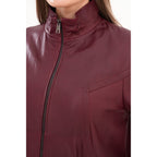 The Sierra Burgundy Leather Women Jacket