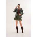 The Avelyn Reversible Olive Green Leather Women Jacket