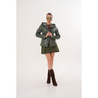 The Avelyn Reversible Olive Green Leather Women Jacket