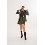 The Avelyn Reversible Olive Green Leather Women Jacket