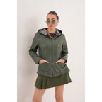 The Avelyn Reversible Olive Green Leather Women Jacket