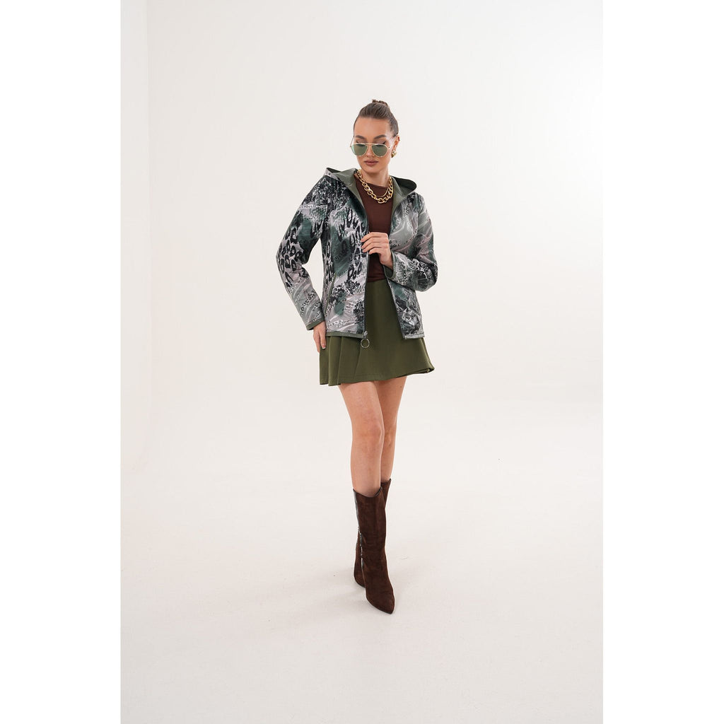 The Avelyn Reversible Olive Green Leather Women Jacket