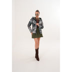 The Avelyn Reversible Olive Green Leather Women Jacket