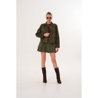 The Solviera Reversible Olive Suede Leather Jacket