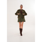 The Solviera Reversible Olive Suede Leather Jacket