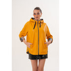 The Nyxara Reversible Hooded Mustard Yellow Leather Jacket