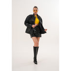 The Nox Black Leather Women Jacket