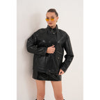 The Nox Black Leather Women Jacket