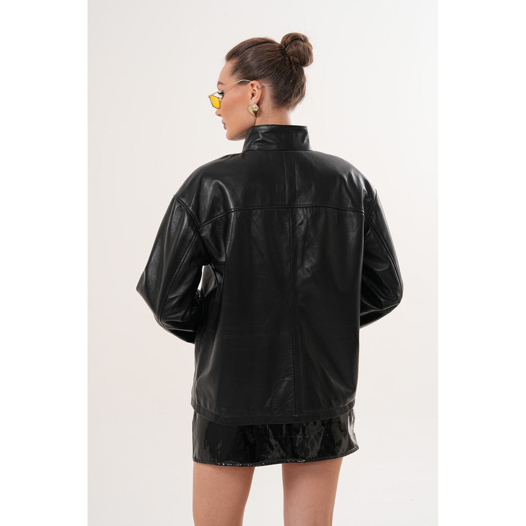 The Nox Black Leather Women Jacket