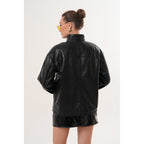 The Nox Black Leather Women Jacket