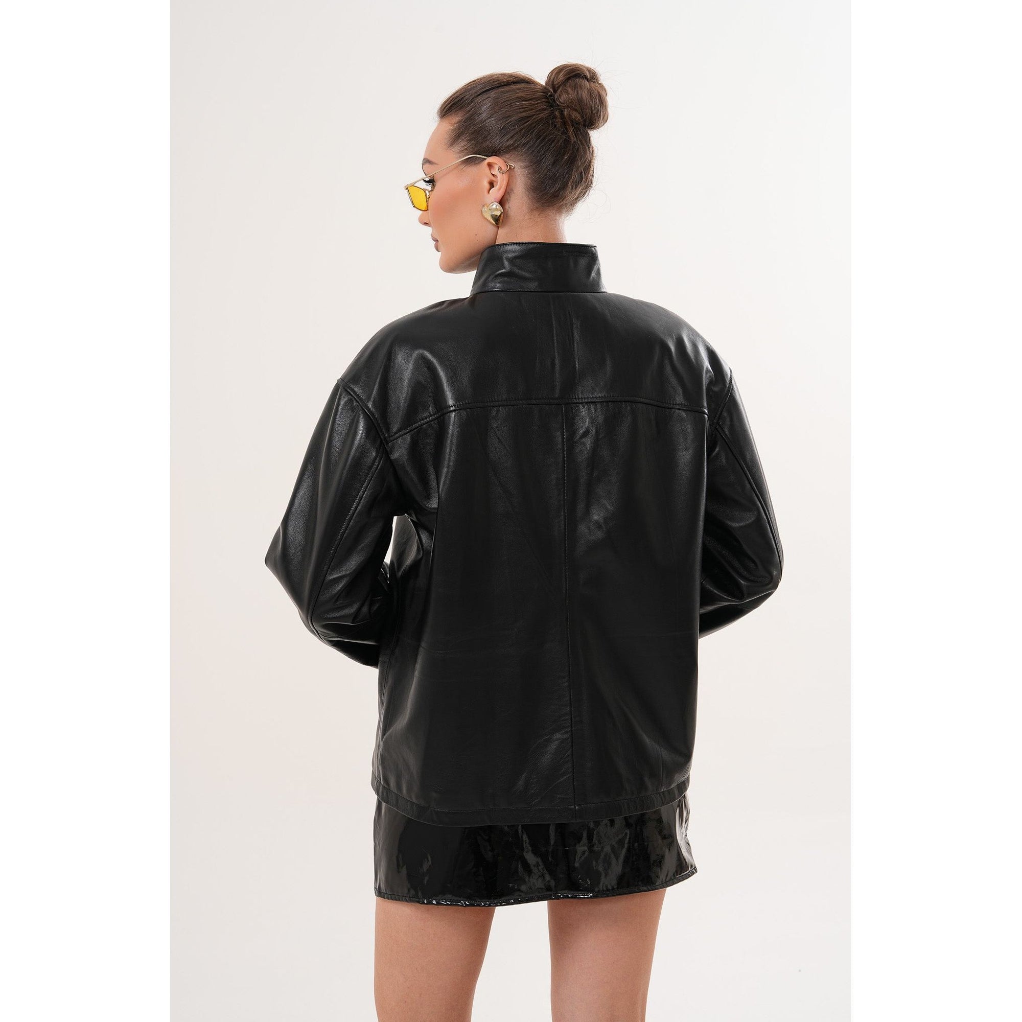 The Nox Black Leather Women Jacket