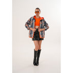 The Nyxara Reversible Hooded Orange Leather Jacket