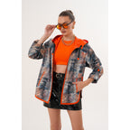 The Nyxara Reversible Hooded Orange Leather Jacket