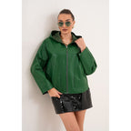 The Calyra Reversible Leather Women Jacket – Emerald Green