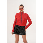 The Elvaris Reversible Red Leather Women Jacket