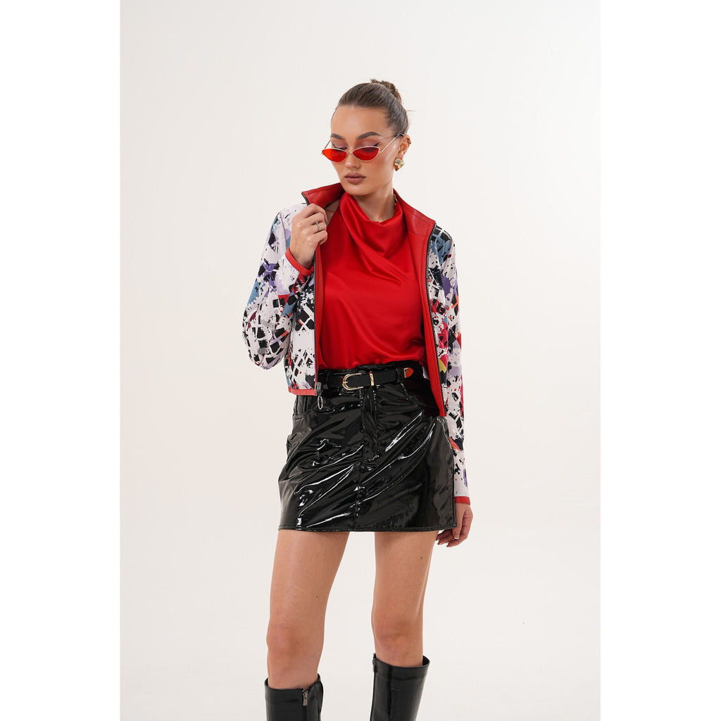 The Elvaris Reversible Red Leather Women Jacket