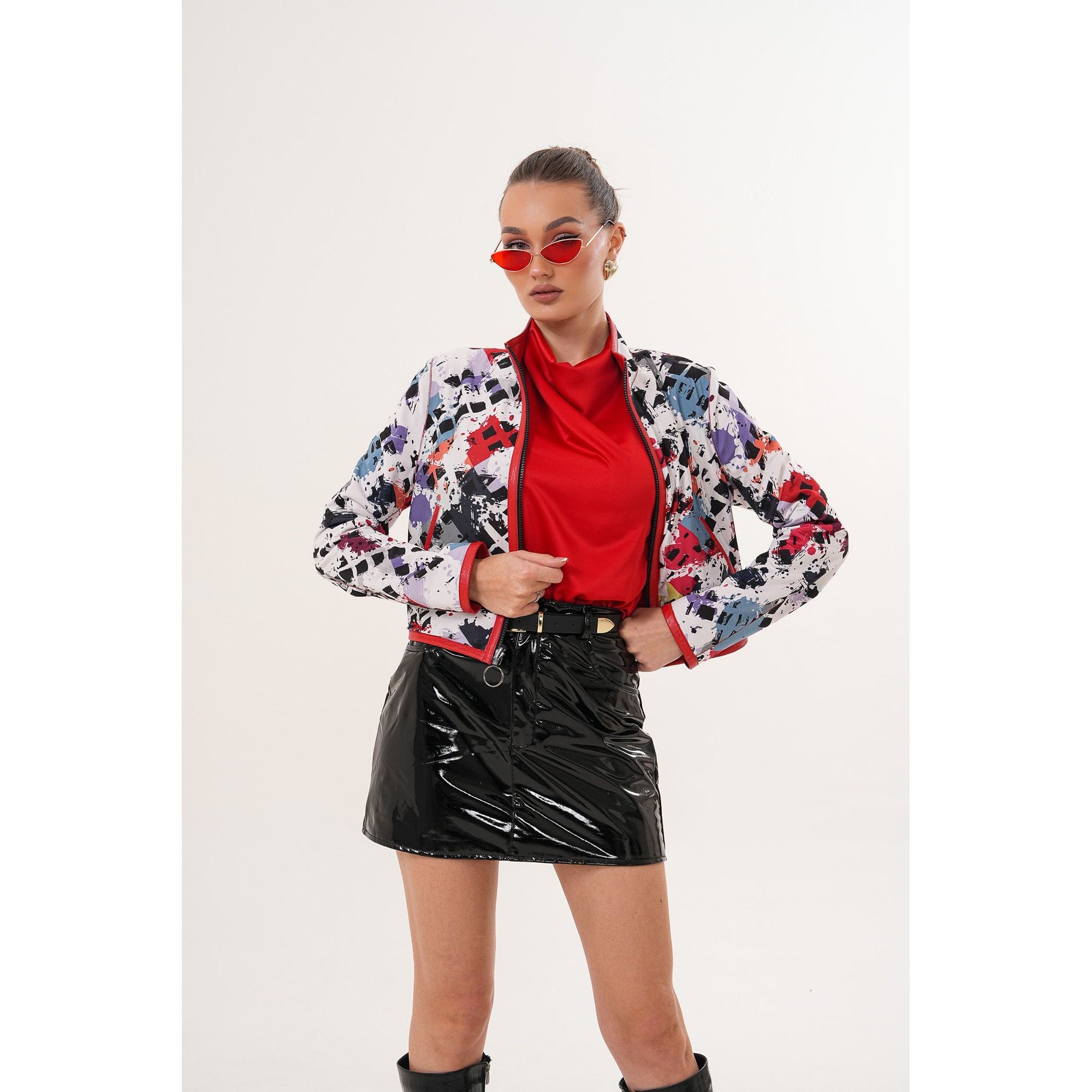 The Elvaris Reversible Red Leather Women Jacket