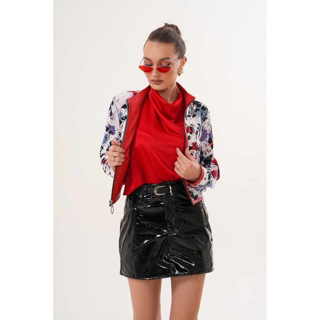 The Elvaris Reversible Red Leather Women Jacket