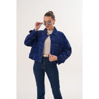 The Velmira Reversible Navy Blue Suede Leather Jacket