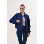 The Velmira Reversible Navy Blue Suede Leather Jacket