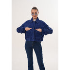 The Velmira Reversible Navy Blue Suede Leather Jacket