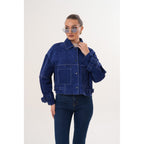 The Velmira Reversible Navy Blue Suede Leather Jacket