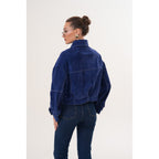 The Velmira Reversible Navy Blue Suede Leather Jacket