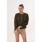 The Nyvessa Reversible Leather Women Jacket Olive Green