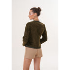 The Nyvessa Reversible Leather Women Jacket Olive Green