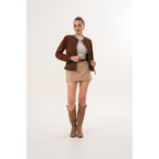 The Nyvessa Reversible Brown Suede & Dark Brown Leather Women Jacket
