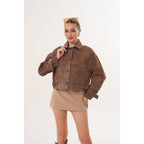 The Velmira Reversible Brown Suede Leather Jacket