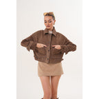The Velmira Reversible Brown Suede Leather Jacket